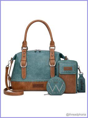 Montana West 3Pc Doctor Bag Set Top-Handle Satchel Phone Bag Coin Purse